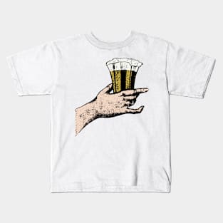 Hand Holds a Glass of Beer Kids T-Shirt